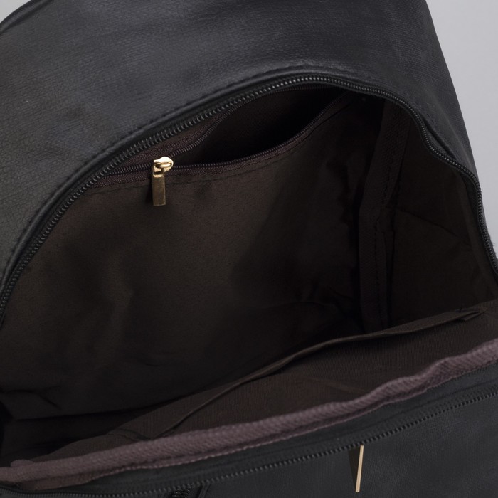 Рюкзак молодёжный, отдел на молнии, 2 наружных кармана, цвет чёрный 