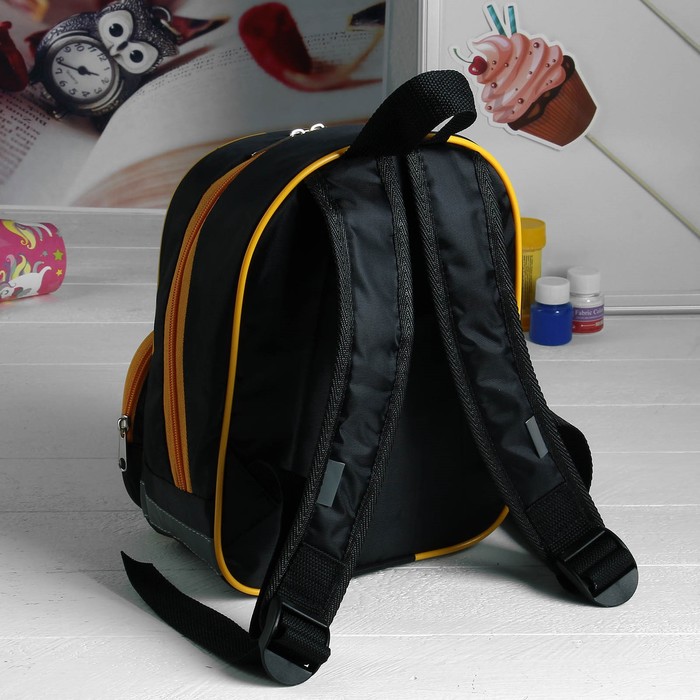 Рюкзак детский, отдел на молнии, наружный карман, цвет чёрный 