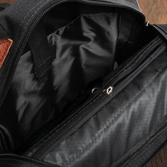 Рюкзак молодёжный, отдел на молнии, наружный карман, цвет чёрный/рыжий 