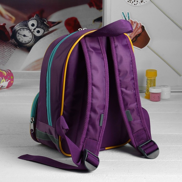 Рюкзак детский, отдел на молнии, наружный карман, цвет фиолетовый 