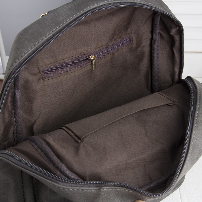 Рюкзак молодёжный, отдел на молнии, 2 наружных кармана, цвет тёмно-серый 