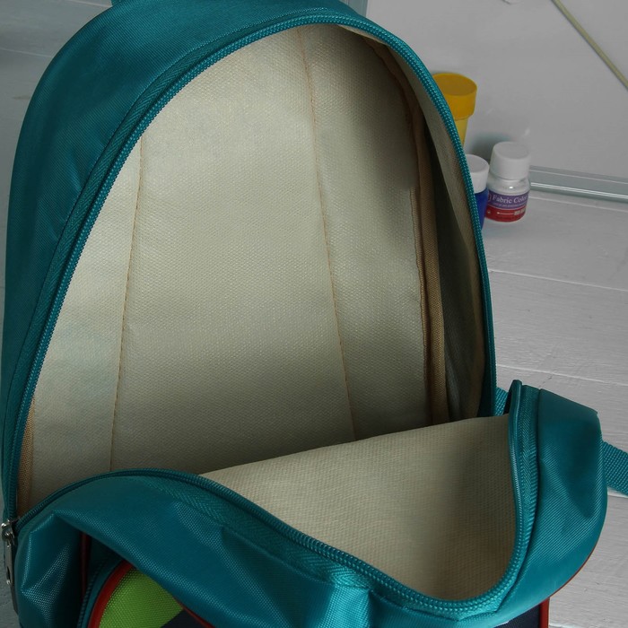 Рюкзак детский, отдел на молнии, наружный карман, цвет зелёный 