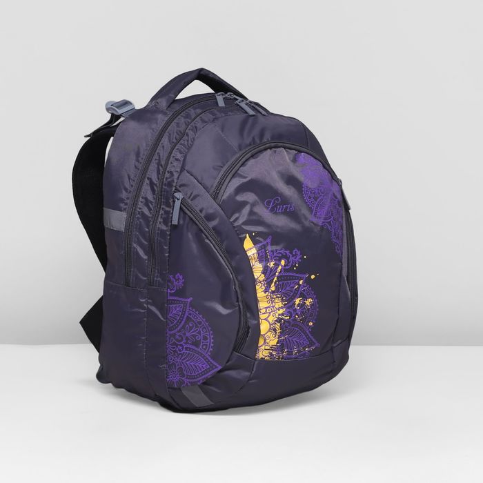 Рюкзак школьный, 2 отдела на молниях, 3 наружных кармана, цвет серый 