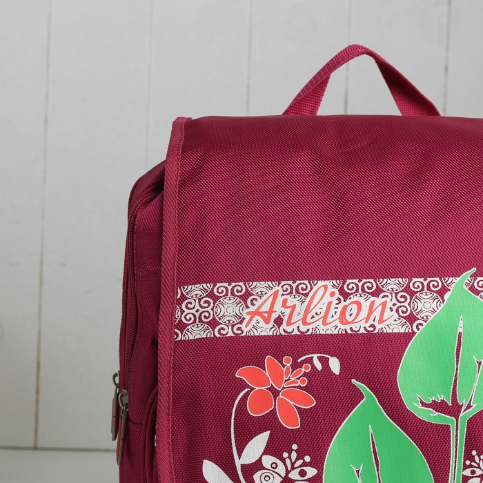 Рюкзак школьный, 2 отдела на молниях, 2 наружных кармана, цвет малиновый 