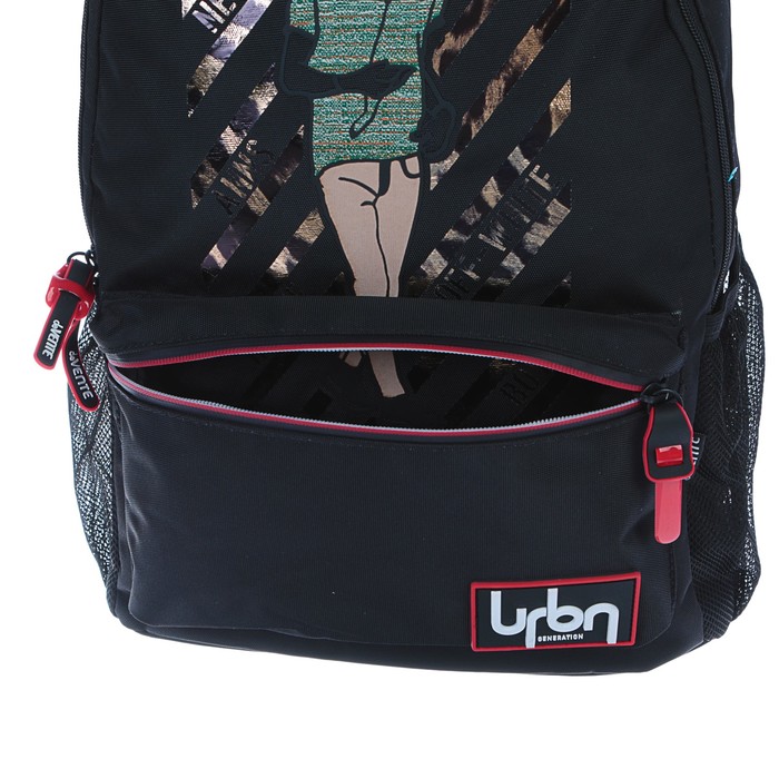 Рюкзак молодёжный deVENTE, 40 х 29 х 15, Urban Sporty, чёрный 