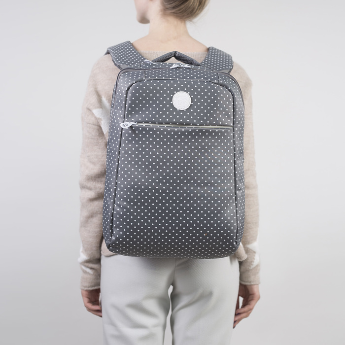 Рюкзак молодёжный, 2 отдела на молниях, наружный карман, цвет серый 