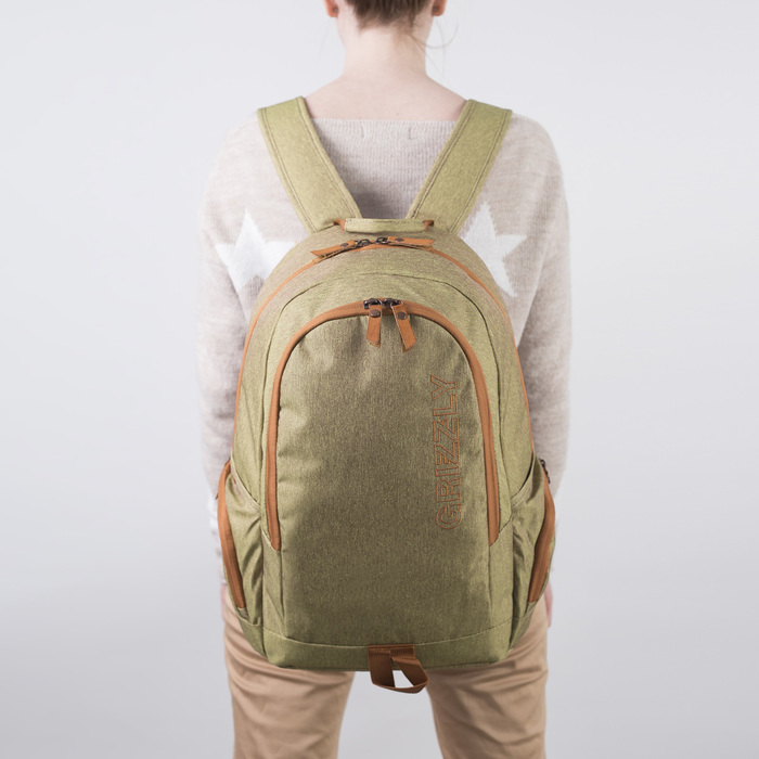 Рюкзак молодёжный, 2 отдела на молниях, 2 боковых кармана, цвет бежевый 