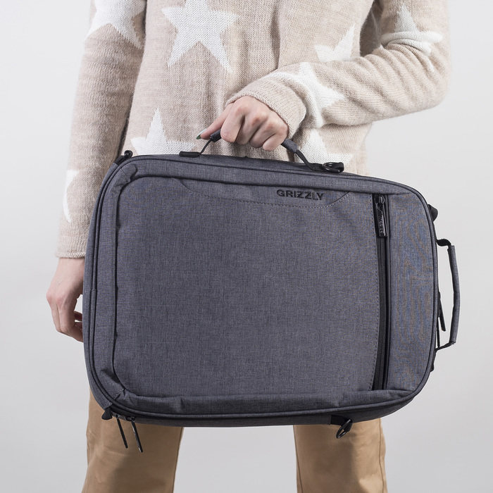 Рюкзак молодёжный, отдел на молнии, наружный карман, отдел для ноутбука, длинный ремень, цвет серый 