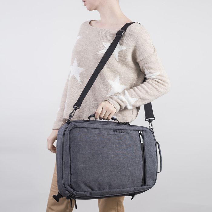 Рюкзак молодёжный, отдел на молнии, наружный карман, отдел для ноутбука, длинный ремень, цвет серый 
