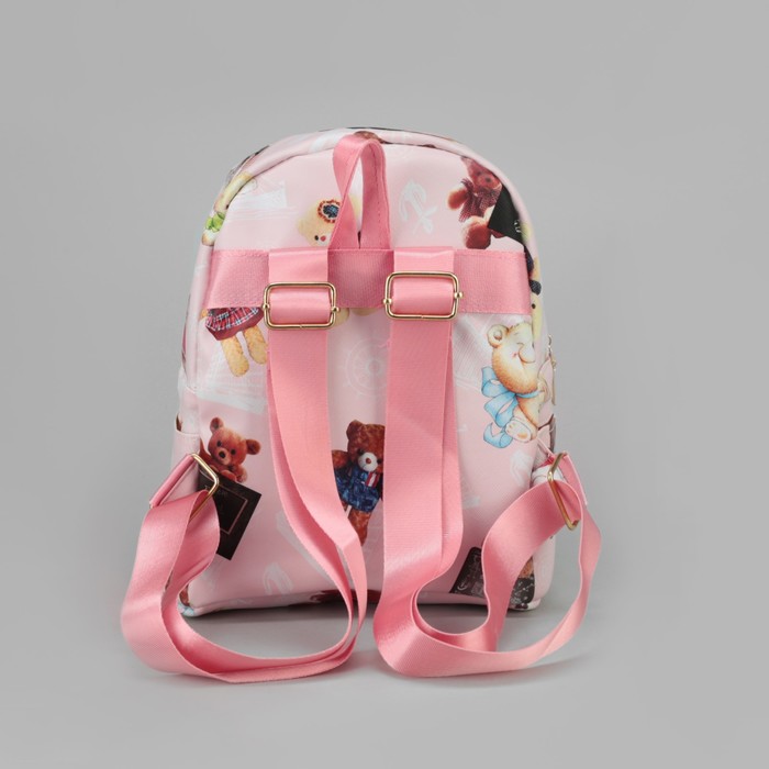Рюкзак детский, отдел на молнии, наружный карман, 2 боковых кармана, цвет розовый 