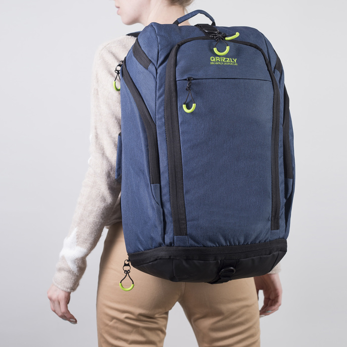 Рюкзак-сумка, отдел на молнии, наружный карман, 2 боковых кармана, длинный ремень, цвет синий 
