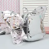 Рюкзак детский, отдел на молнии, с крыльями, цвет серебро 