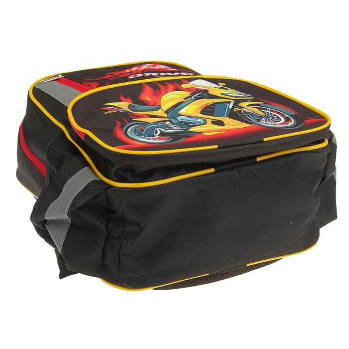 Рюкзак школьный с эргономической спинкой Luris Степашка 37x26x13 см для мальчика, «Мото» 