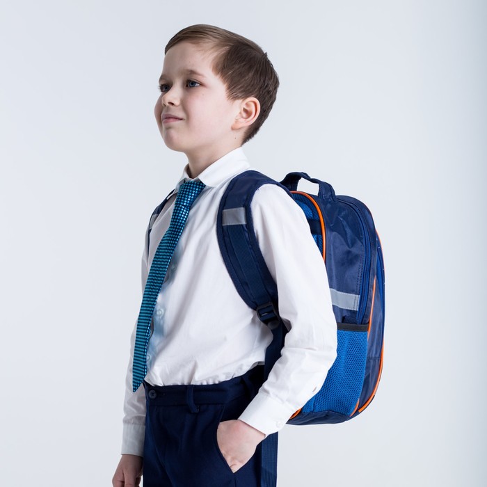 Рюкзак школьный с эргономической спинкой Calligrata Алекс 39x24x19 см для мальчика, «Тачки» 