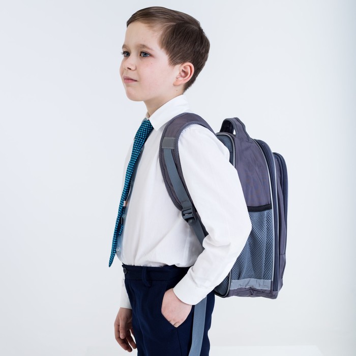 Рюкзак школьный с эргономической спинкой Calligrata Бонус 37x27x16 см для мальчика, «Милитари» 