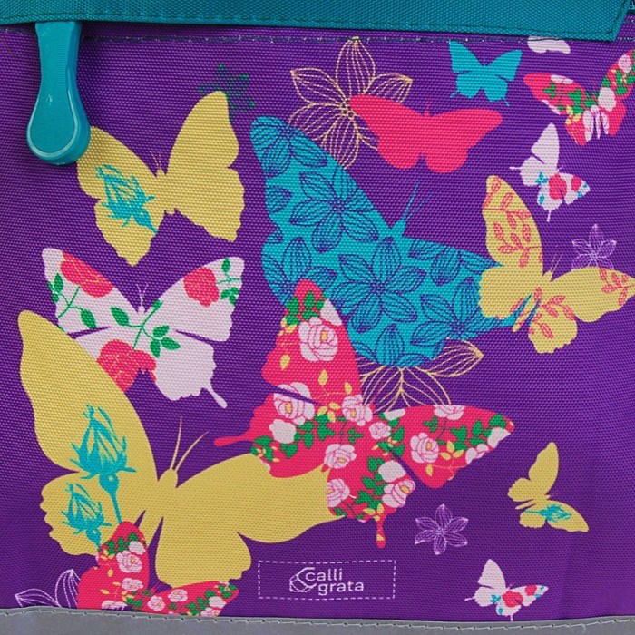 Рюкзак школьный с эргономической спинкой Calligrata Алекс 39x24x19 см для девочки, «Бабочки» 