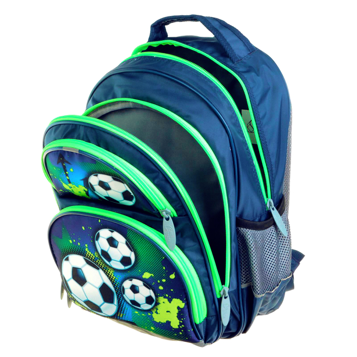 Рюкзак школьный с эргономической спинкой Calligrata Пиноккио 36x23x13 см для мальчика, «Футбол» 