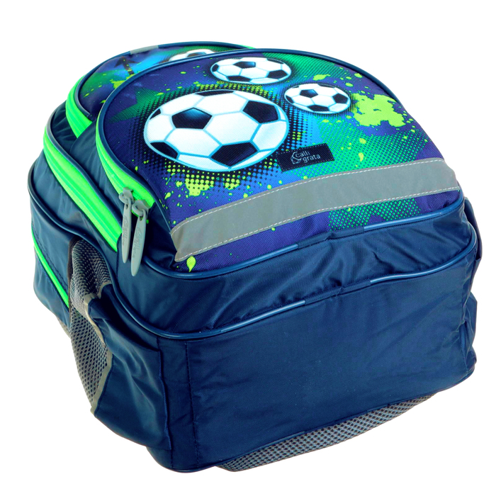 Рюкзак школьный с эргономической спинкой Calligrata Пиноккио 36x23x13 см для мальчика, «Футбол» 