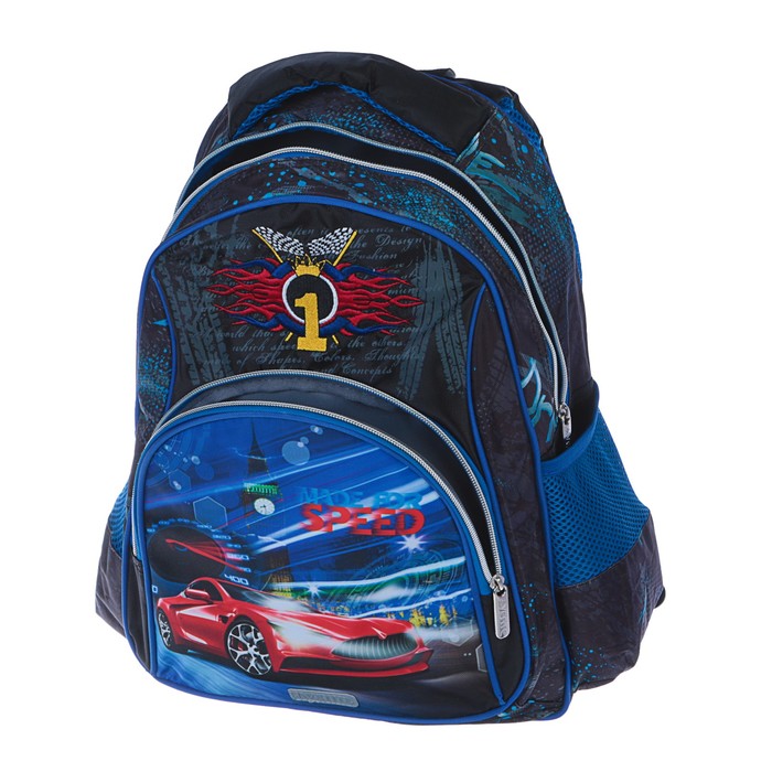 Рюкзак школьный с эргономичной спинкой deVENTE Basic, 38 х 28 х 12, для мальчика, Made for Speed 