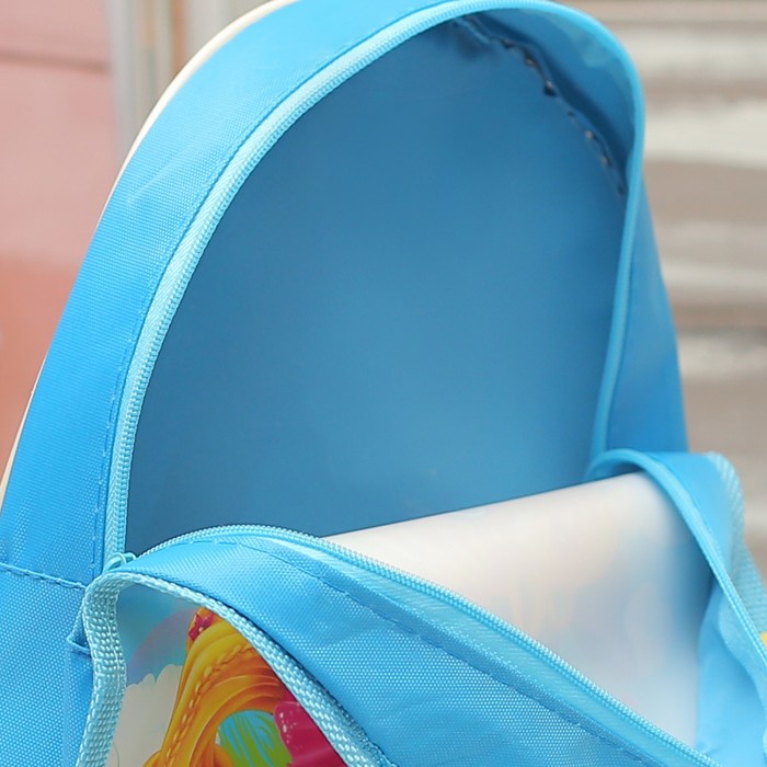 Рюкзак детский, отдел на молнии, цвет голубой 