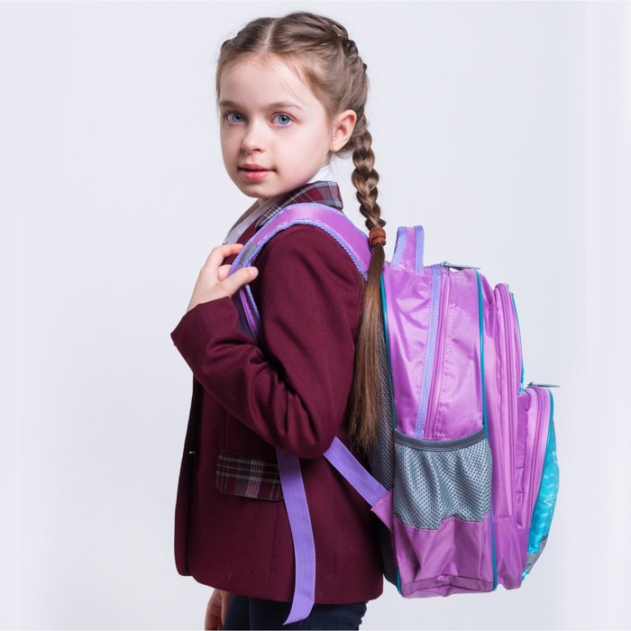 Рюкзак школьный с эргономической спинкой Calligrata Пиноккио 36x23x13 см для девочки, «Енот» 