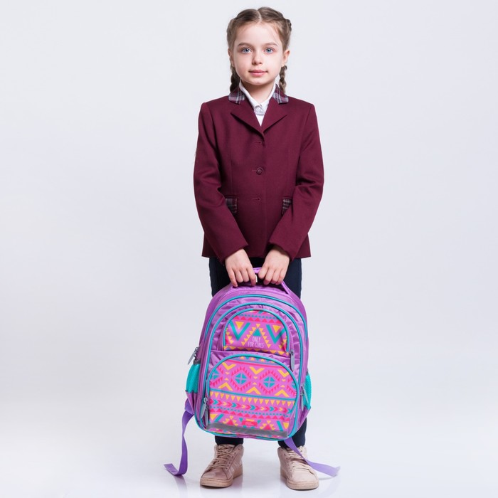 Рюкзак школьный с эргономической спинкой Calligrata Пиноккио 36x23x13 см для девочки, «Этник» 