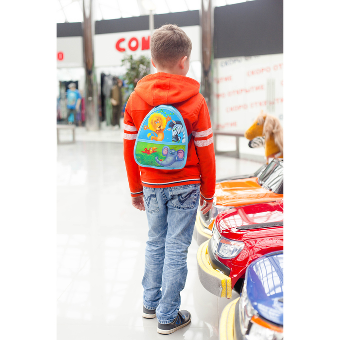 Рюкзак детский, отдел на молнии, наружный карман, цвет голубой 