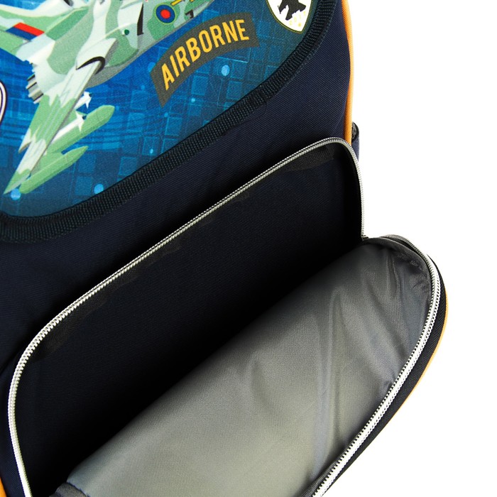 Ранец на молнии deVENTE Lite, 35 х 26 х 20, для мальчика, Aviation, синий 