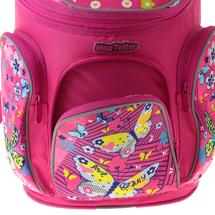 Ранец на молнии Mag Taller Boxi, 38 х 29 х 19 см, для девочки, Butterfly, розовый 