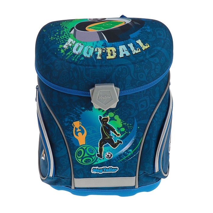 Ранец на замке Mag Taller J-flex 38*32*23 для мальчика Football, синий 