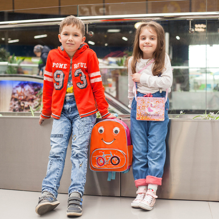 Рюкзак детский, отдел на молнии, 3 наружных кармана, цвет оранжевый 