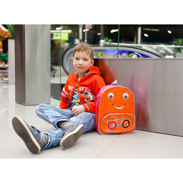 Рюкзак детский, отдел на молнии, 3 наружных кармана, цвет оранжевый 