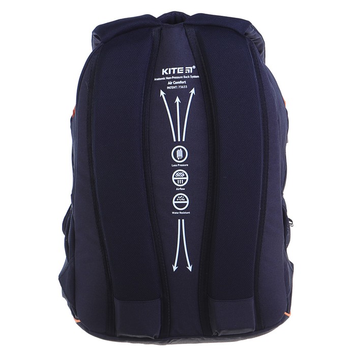 Рюкзак школьный Kite 814, 40 х 30 х 15 см, эргономичная спинка, для мальчика, серый 