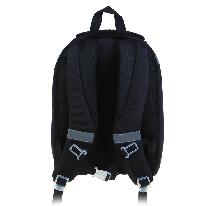 Рюкзак каркасный Calligrata Колибри, 37 x 28 x 19 см, для мальчика, «Улётный футбол», чёрный 