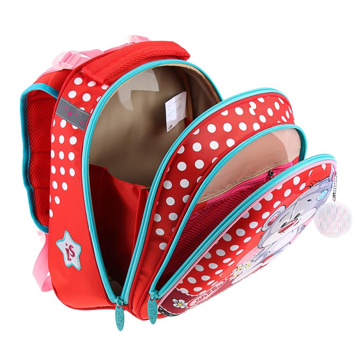 Рюкзак каркасный Luris Джерри 3 37x28x19 см, мешок для обуви, для девочки, «Мишка» 