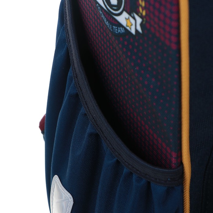 Ранец на замке Belmil Click, 35 х 26 х 17 см, для мальчика, Football Club, синий/красный 