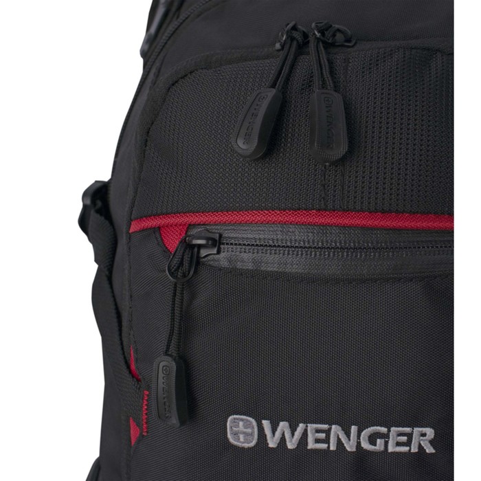 Рюкзак Wenger 1302, 47 х 23 х 18, 22 л, чёрный/красный, полиэстер, 1200D PU 