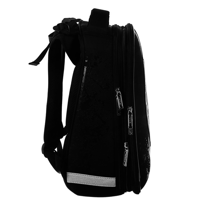 Рюкзак каркасный Hatber Ergonomic 37 х 29 х 17 см, для мальчика, «Хоккей», чёрный 