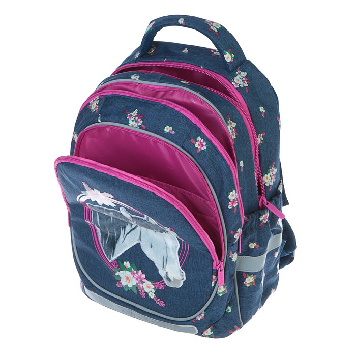 Рюкзак школьный Kite 700, 38 х 28 х 16 см, эргономичная спинка, для девочки, Beautiful horse 