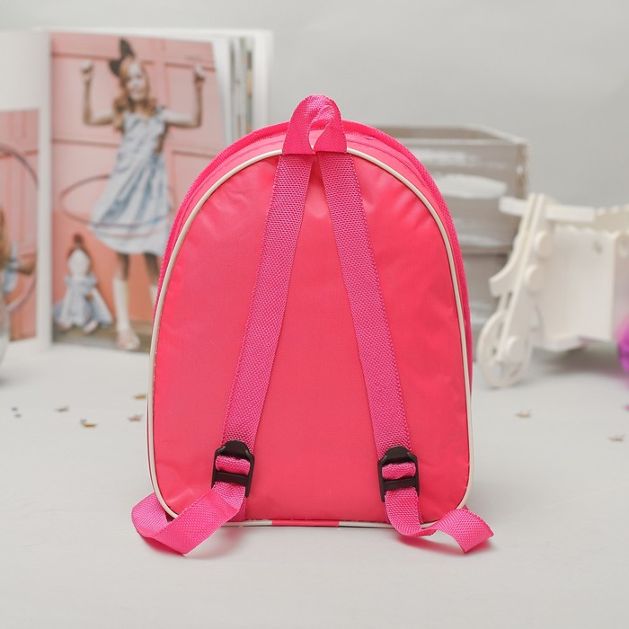 Рюкзак детский, отдел на молнии, наружный карман, цвет розовый 