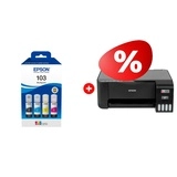 Комплект Набор из четырех контейнеров с чернилами Epson 103 EcoTank C13T00S64A + Струйное МФУ Epson L3250 (Wi-Fi, цветная печать) 