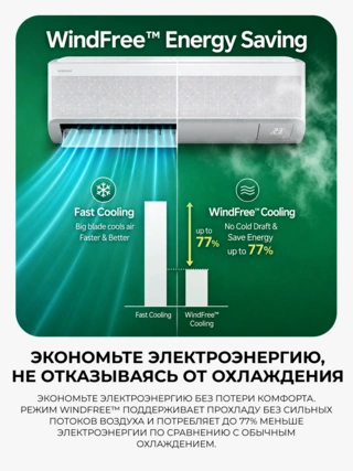 Кондиционер Samsung WindFree AR60F12C1DWNER+AR60F12C1DWXER - фото 5