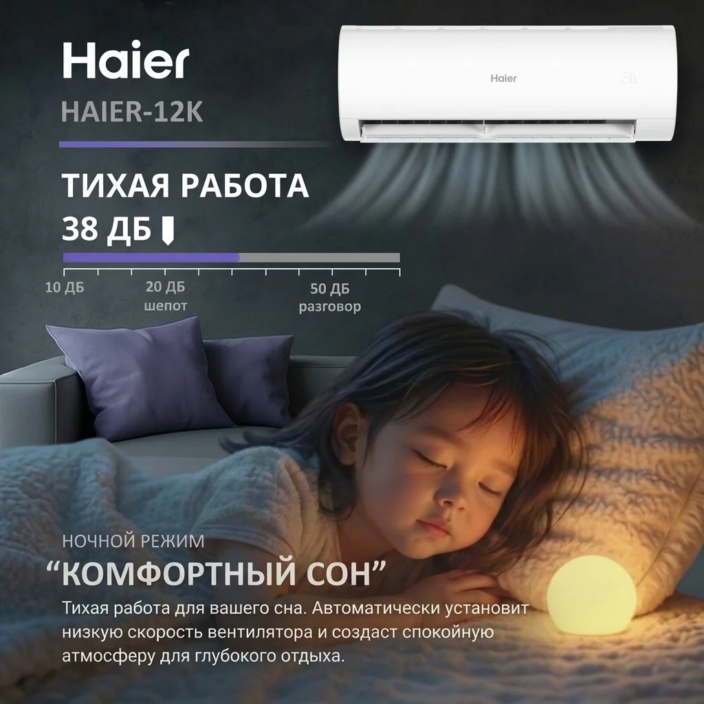 Кондиционер Haier HSU-12HCM403/R3(DB)-IN+HSU-12HCM403/R3(DB)-OUT - фото 3