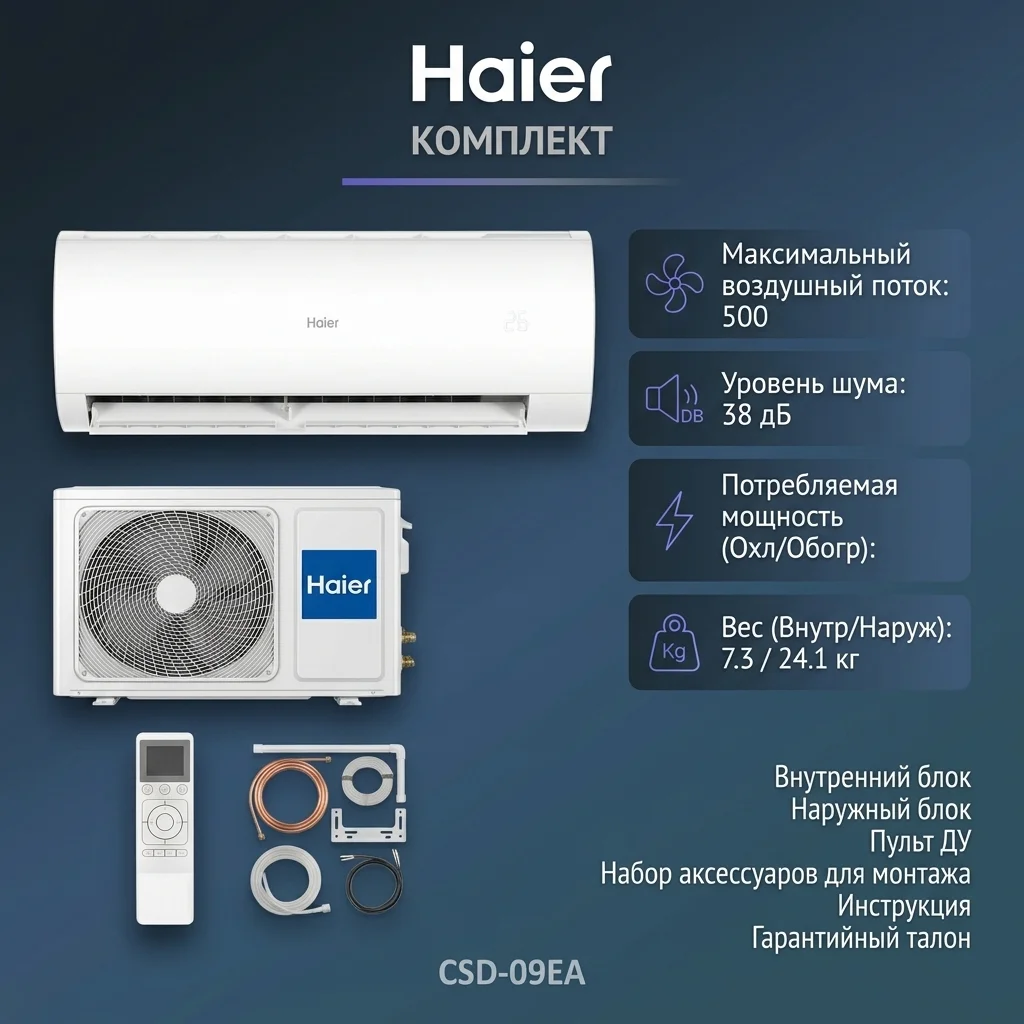 Кондиционер Haier HSU-12HCM403/R3(DB)-IN+HSU-12HCM403/R3(DB)-OUT - фото 9