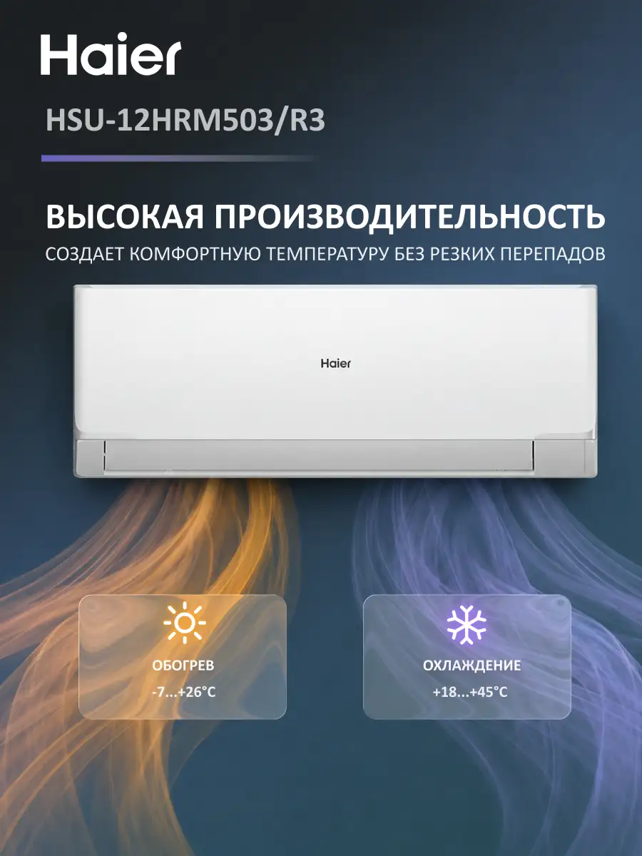 Кондиционер Haier HSU-12HRM503/R3-IN+HSU-12HRM503/R3-OUT - фото 6