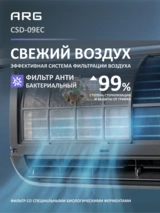 Комплект Кондиционер ARG SoftWind CSD-09EC (Inverter, Wi-Fi, инсталляция) Graphite + Установка кондиционера "Старт" (5000-9000 BTU)  - фото 8