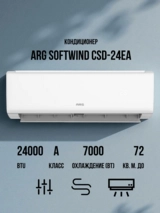 ARG SoftWind кондиционері CSD-24EA (Inverter, Wi-Fi, инст.) White - фото 3