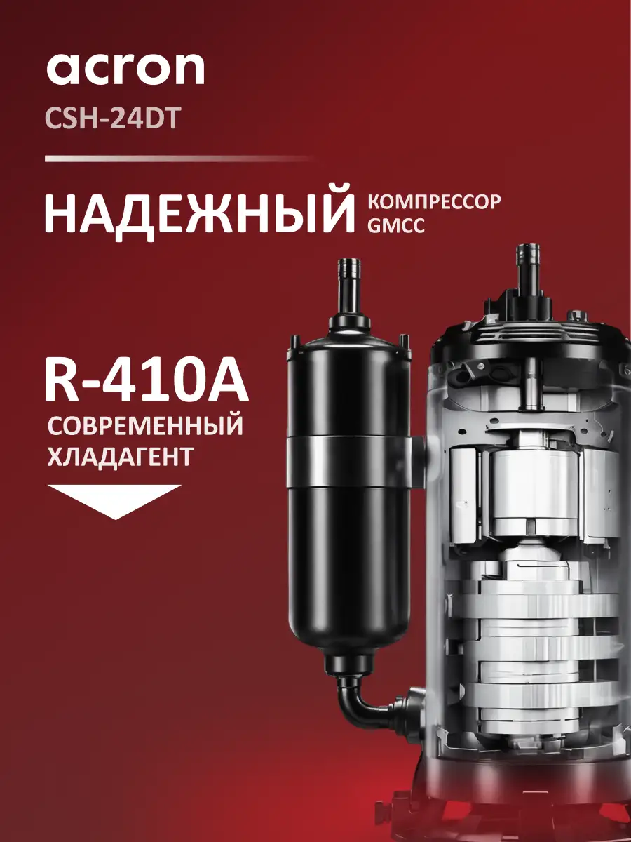 Кондиционер Acron CSH-24DT (инст.комплект) White - фото 5