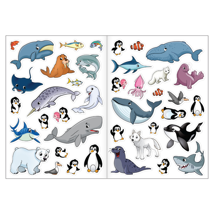 Многоразовые наклейки набор «Животные со всего света», 2 шт. 