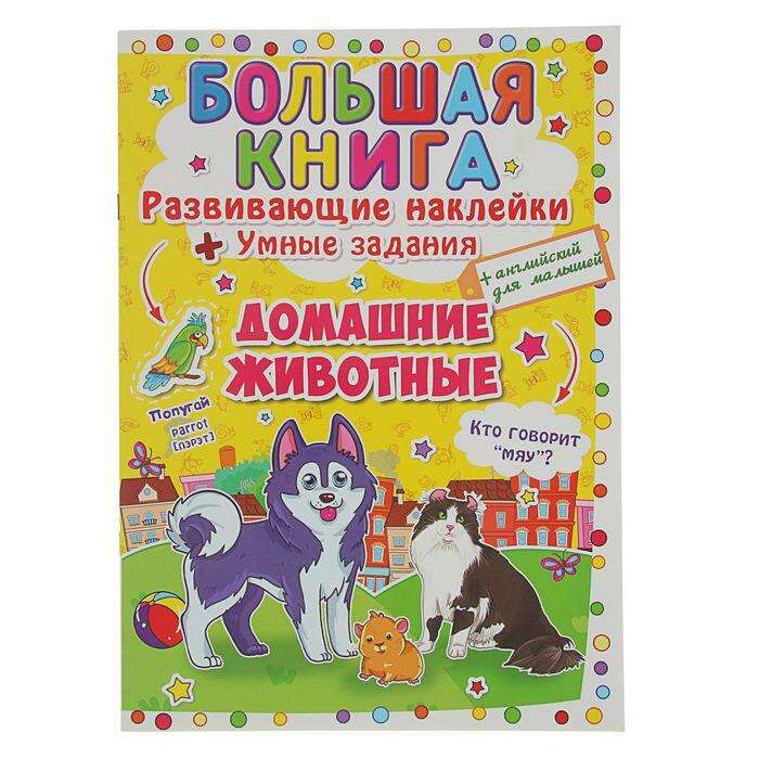 Развивающая книжка с наклейками «Домашние животные» 